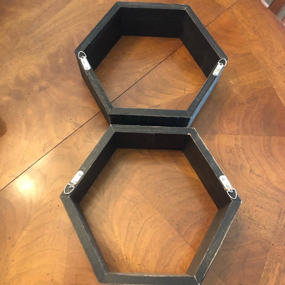 Wooden hanging shelves